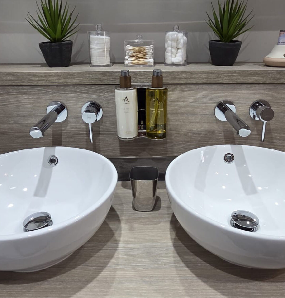 Twin basins in the ensuite bathroom